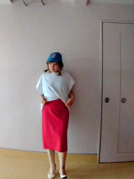 「roial（ロイアル）のアイテム（帽子）」を使った、nさん（レディース・157cm）の夏コーディネート