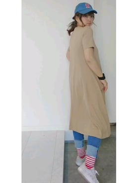 「roial（ロイアル）のアイテム（帽子）」を使った、nさん（レディース・158cm）の春コーディネート