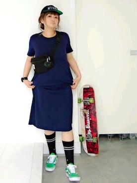 「BRIXTON（ブリクストン）のアイテム」を使った、nさん（レディース・158cm）の春コーディネート