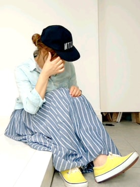 「BRIXTON（ブリクストン）のアイテム」を使った、nさん（レディース・158cm）の夏コーディネート