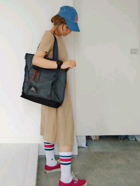 「roial（ロイアル）のアイテム（帽子）」を使った、nさん（レディース・158cm）の夏コーディネート