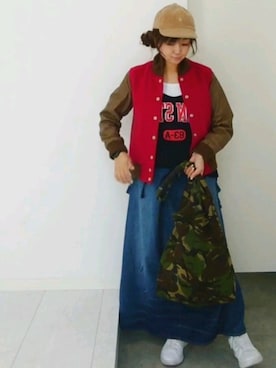 「カモフラバッグ」｜nさん（レディース・158cm）の春コーディネート
