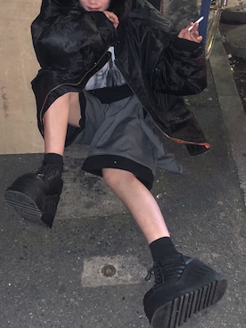 「ROTHCO（ロスコ）のアイテム（MA-1）」を使った、さしゃさん（レディース・154cm）の冬コーディネート