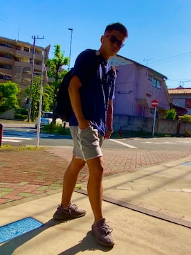 「RVCA（ルーカ）のアイテム（パンツ）」を使った、Eisannさん（メンズ・173cm）の春コーディネート