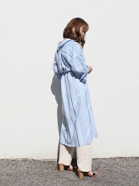 「ブルー x ホワイト」｜「アイテム（ワンピース/ドレス）」を使った、NARUMIさん（レディース・161cm）の冬コーディネート