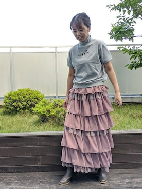 「DRWCYS（ドロシーズ）のアイテム（スウェット）」を使った、NARUMIさん（レディース・161cm）の夏コーディネート
