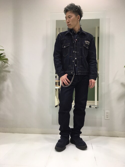 長野晃宏 The Flat Headのデニムジャケットを使ったコーディネート Wear