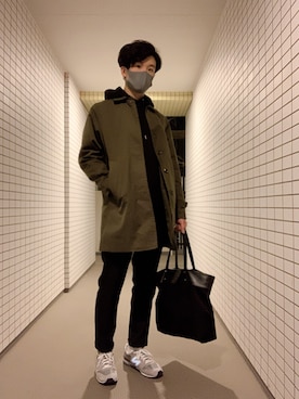 「MORGAN（モルガン）のアイテム（バッグ）」を使った、GASHIさん（メンズ・170cm）の秋コーディネート