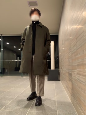 「BEAUTY&YOUTH UNITED ARROWS」｜「アイテム（ステンカラーコート）」を使った、GASHIさん（メンズ・170cm）の冬コーディネート