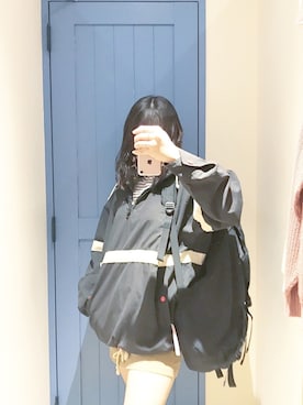 「STUSSY（ステューシー）のアイテム（ブルゾン）」を使った、ISHIKAWA YUUKAさん（レディース・157cm）の冬コーディネート