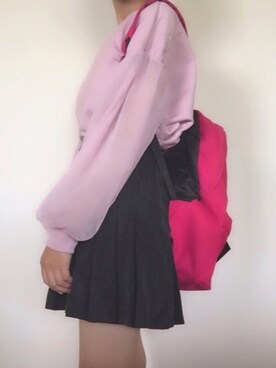 「オルチャンファッション」｜「アイテム（スウェット）」を使った、莉子さん（レディース・157cm）の夏コーディネート