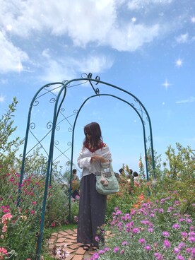 「AS KNOW AS plus（アズノゥアズプラス）のアイテム（キャミソール）」を使った、Peaceさん（レディース・153cm）の夏コーディネート