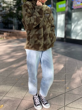 「Columbia（コロンビア）のアイテム（その他アウター）」を使った、Dailyrusset ECさん（レディース・162cm）の秋コーディネート