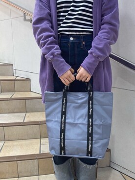 「アイテム（エコバッグ/サブバッグ、グレー系）」を使った、Dailyrusset ECさん（レディース・164cm）の春コーディネート