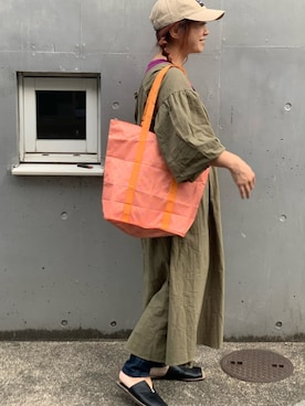 「お買い物」｜「アイテム（帽子）」を使った、Dailyrusset ECさん（レディース・156cm）の春コーディネート