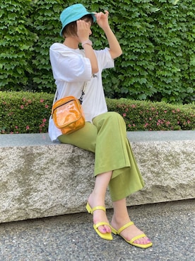 「アイテム（アナログ腕時計、ピンク系）」を使った、Dailyrusset ECさん（レディース・162cm）の夏コーディネート