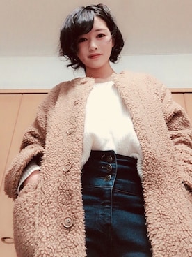 「すっぴん」｜「アイテム（ジャケット/アウター）」を使った、ななさん（レディース・154cm）の冬コーディネート