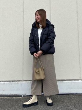 木下　遥さん（レディース・160cm）の冬コーディネート