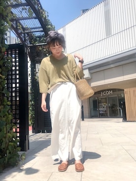 「サマンサモスモス」｜「アイテム（スリッポン）」を使った、riiiiiさん（レディース・155cm）の春コーディネート