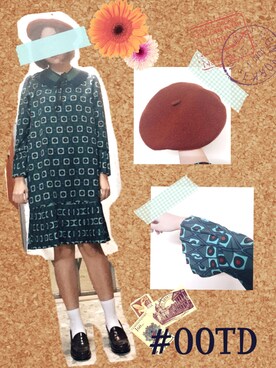 「pattern」｜「アイテム（ハンチング/ベレー帽）」を使った、applaiさん（レディース・156cm）の冬コーディネート