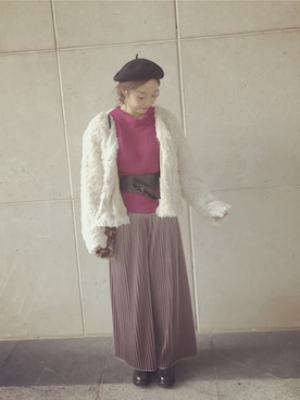 岑小咪さん（レディース・167cm）の冬コーディネート