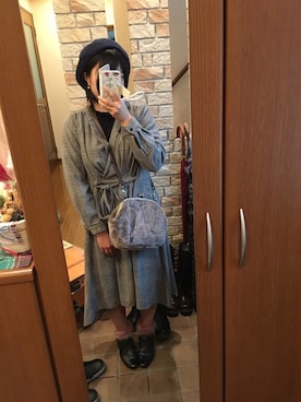 「おとなコーデ」｜「アイテム（ハンチング/ベレー帽）」を使った、せいかさん（レディース・152cm）の冬コーディネート