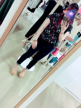 「＃デニム」｜「アイテム（サンダル）」を使った、maikoさん（レディース・157cm）の夏コーディネート