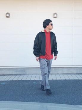 「URBAN RESEARCH（アーバンリサーチ）のアイテム（ハンチング/ベレー帽）」を使った、☈ ¥ ⍨⃝⇑さん（メンズ・175cm）の冬コーディネート