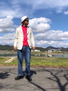 「mercibeaucoup,（メルシーボークー）のアイテム（テーラードジャケット）」を使った、☈ ¥ ⍨⃝⇑さん（メンズ・175cm）の秋コーディネート