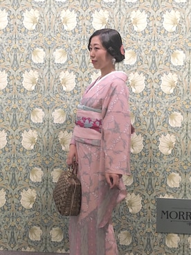 「古着」｜「アイテム（浴衣）」を使った、さとさん（レディース・160cm）の夏コーディネート