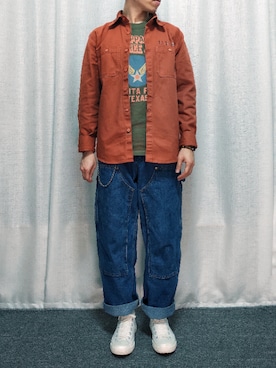 「アイテム（その他シューズ、ホワイト系）」を使った、日翟さん（メンズ・172cm）の春コーディネート