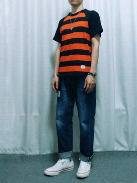 「アイテム（その他シューズ、ホワイト系）」を使った、日翟さん（メンズ・172cm）の夏コーディネート