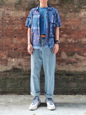「アイテム（その他シューズ、ホワイト系）」を使った、日翟さん（メンズ・172cm）の秋コーディネート