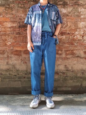 「アイテム（その他シューズ、ホワイト系）」を使った、日翟さん（メンズ・172cm）の秋コーディネート