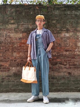 「アイテム（その他シューズ、ホワイト系）」を使った、日翟さん（メンズ・172cm）の秋コーディネート