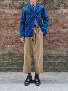 「通勤穿搭」｜「アイテム（その他シューズ）」を使った、日翟さん（メンズ・172cm）の秋コーディネート