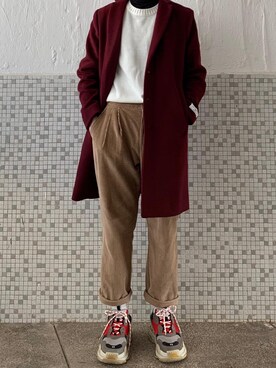 「no brand（ノーブランド）のアイテム（ダッフルコート）」を使った、style_rlltさん（メンズ・172cm）の冬コーディネート