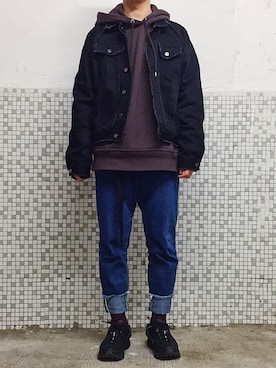 「JEANASIS（ジーナシス）のアイテム（パーカー）」を使った、style_rlltさん（メンズ・172cm）の冬コーディネート