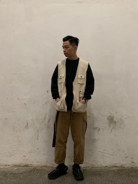 「PULL&BEAR（プルアンドベア）のアイテム（ベスト）」を使った、style_rlltさん（メンズ・172cm）の春コーディネート