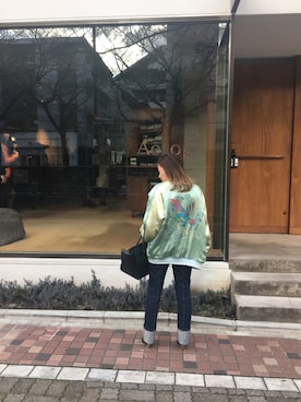「CELINE」｜「アイテム（スタジャン）」を使った、kumikoさん（レディース・153cm）の冬コーディネート