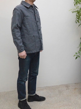 「DANTON（ダントン）のアイテム（カバーオール）」を使った、mountblueさん（メンズ・175cm）の春コーディネート