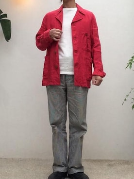 「HAVERSACK（ハバーザック）のアイテム（ジャケット/アウター）」を使った、mountblueさん（メンズ・175cm）の夏コーディネート