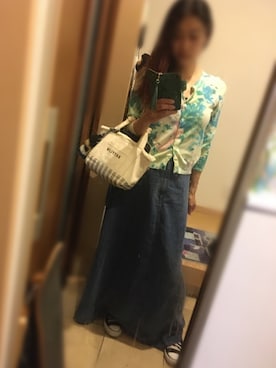 「STRAWBERRY-FIELDS（ストロベリーフィールズ）のアイテム（カーディガン/ボレロ）」を使った、sandyさん（レディース・160cm）の夏コーディネート