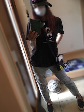 「Tシャツ×デニム」｜「アイテム（スリッポン）」を使った、sandyさん（レディース・160cm）の夏コーディネート