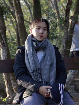 「adidas（アディダス）のアイテム（スタジャン）」を使った、soさん（メンズ・169cm）の冬コーディネート