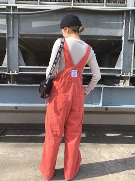 「MILKFED.（ミルクフェド）のアイテム（サロペット/オーバーオール）」を使った、miyuuさん（レディース・160cm）の春コーディネート