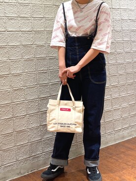 「MILKFED.（ミルクフェド）のアイテム（サロペット/オーバーオール）」を使った、miyuuさん（レディース・160cm）の春コーディネート