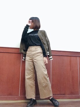 「179/WG（イチナナキュウダブルジー）のアイテム（ジャケット/アウター）」を使った、Meganさん（レディース・157cm）の秋コーディネート