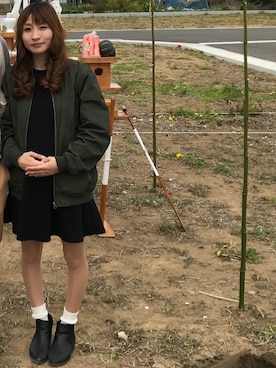 「茨城スナップ」｜「アイテム（ブルゾン）」を使った、reichelさん（レディース・148cm）の春コーディネート