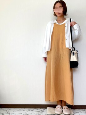 Uniqlo ユニクロ のワンピース ドレス オレンジ系 を使った人気ファッションコーディネート Wear